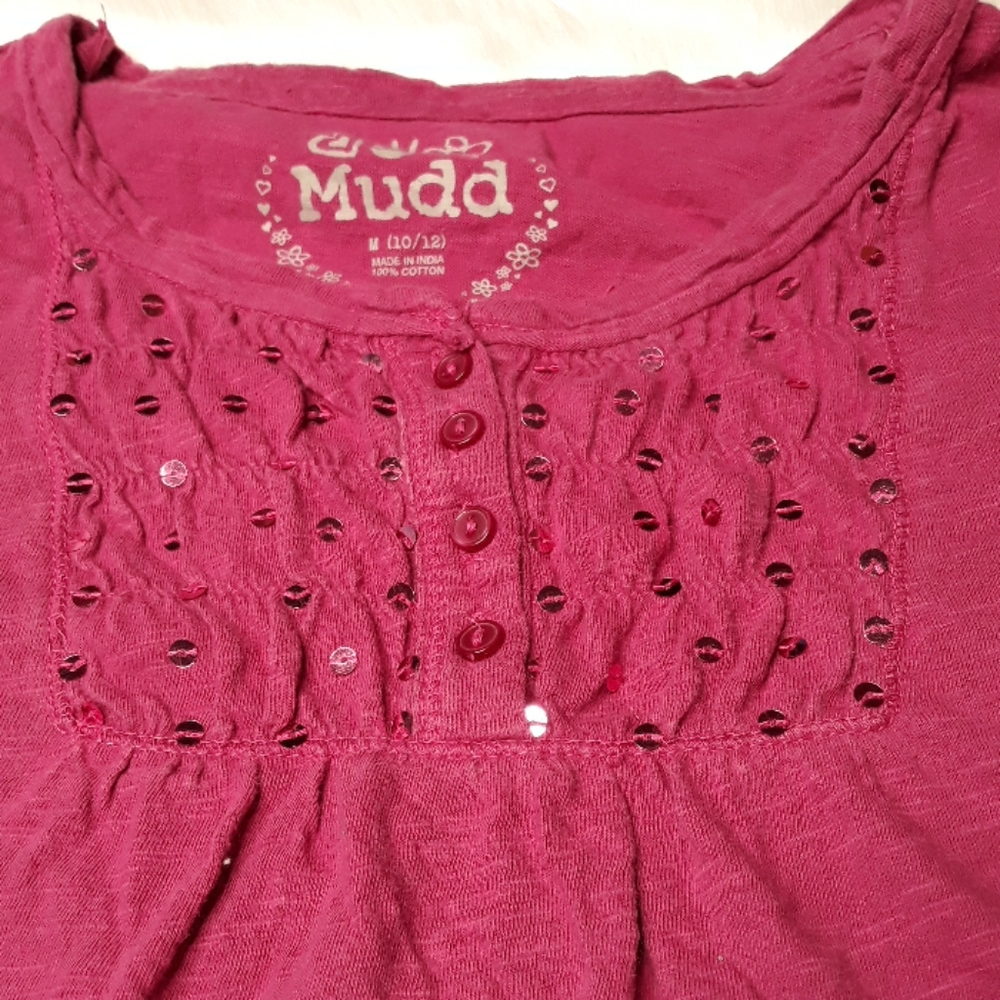 Mudd pink sequined girls tshirt